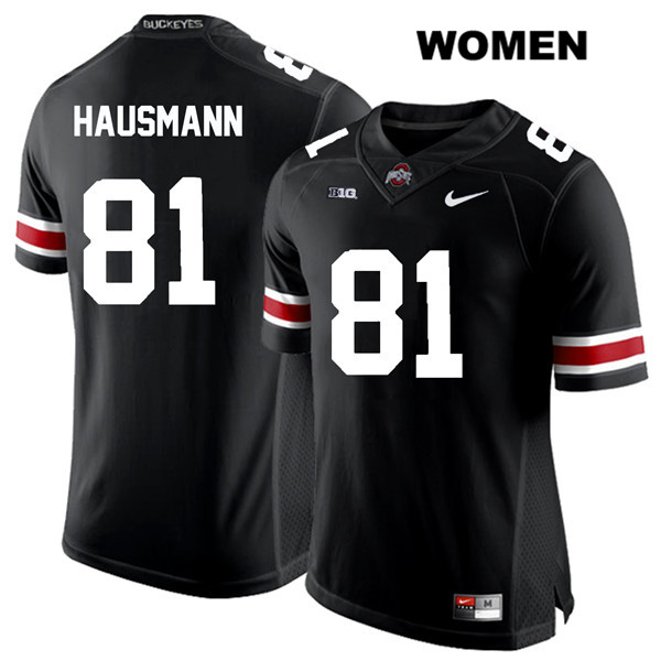 Ohio State Buckeyes Women's Jake Hausmann #81 White Number Black Authentic Nike College NCAA Stitched Football Jersey UX19Z47FA